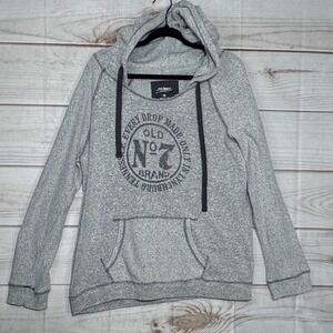 Jack Daniels Old No 7 Brand Grey Marl Hoodie XL Raglan Sleeve Pullover Unisex